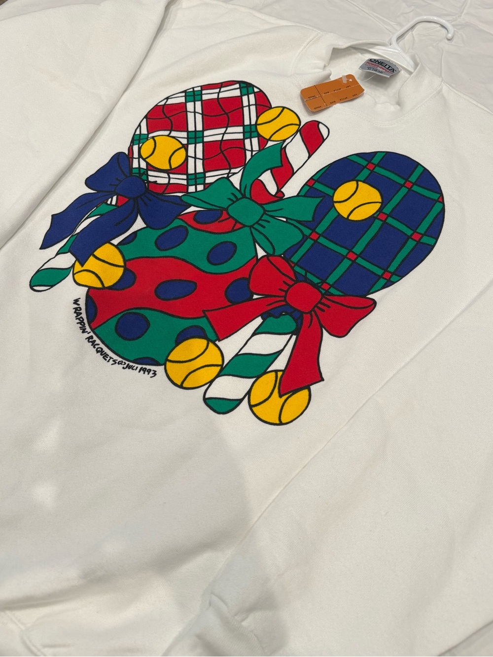 Vintage Tennis Graphic Holiday Pullover Sweatshirt